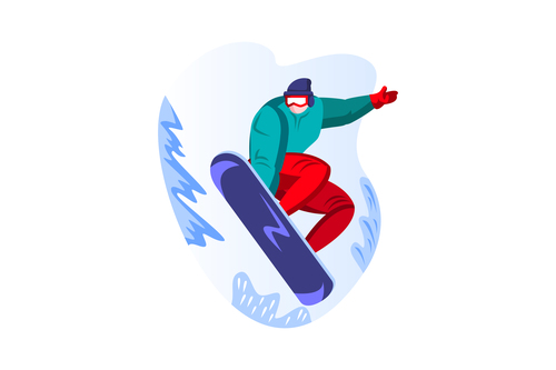Snowboard sport cartoon vector
