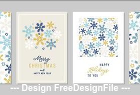Snowflakes background christmas greeting card collection vector