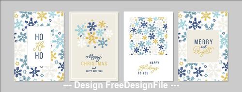 Snowflakes background christmas greeting card collection vector