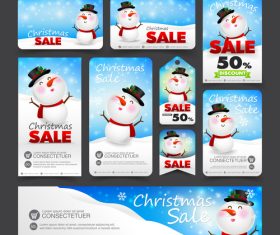 Snowman background christmas sale card vector