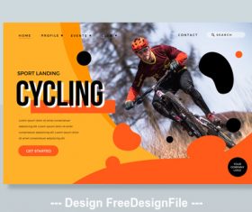 Sport landinc cycling page illustration template vector