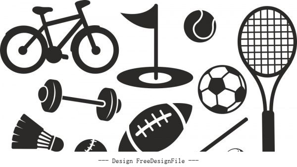 Sport set free vector silhouettes