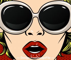 Sunglasses pop art vintage style vector