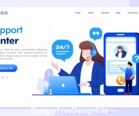 Support center internet technology vector