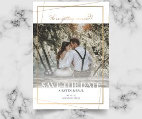 Sweet wedding photo Template vector