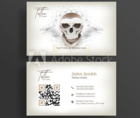Tattoo artist business cards vector
