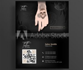 Tattoo business cards design vector