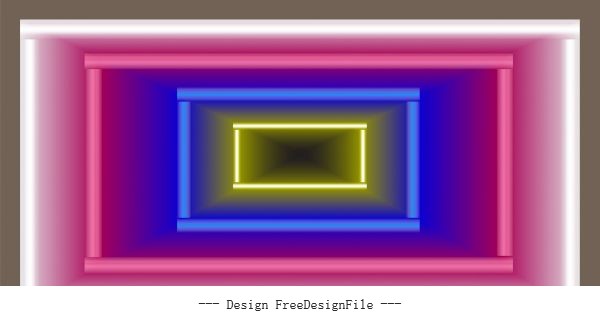Colorful shining lights geometric depth design vectors