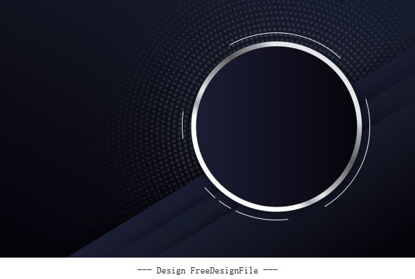 Technology background dark modern flat circle decor vectors