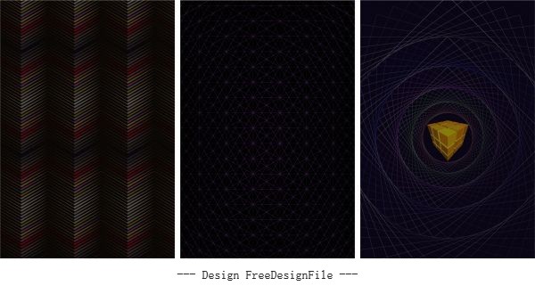 Technology background templates dark modern illusion decor vector