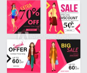 Template different discount poster design vector