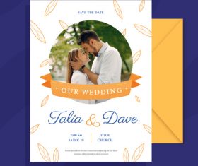 Template our wedding wedding invitation vector