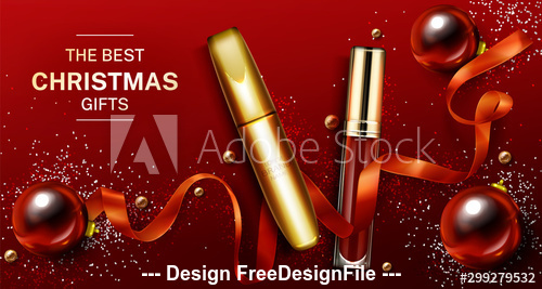 The best christmas gifts advertising poster vector
