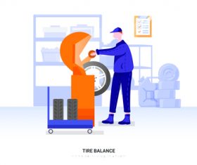 Tire balance illustration vector