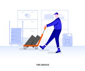 Tire service illustration vector