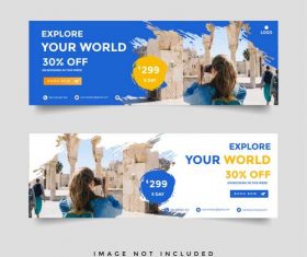 Travel brand banner brochure vector
