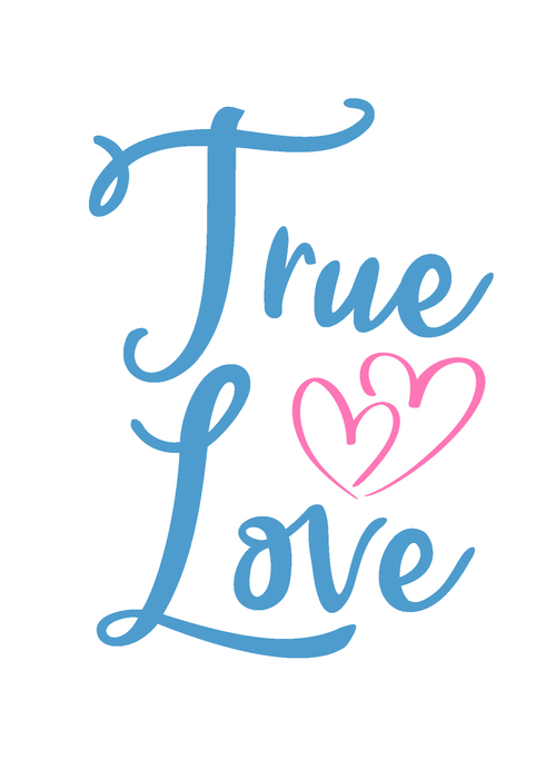 True LOVE Happy Valentines day card 370727 Vector Art at Vecteezy