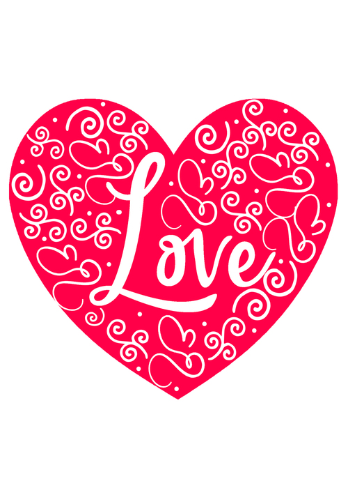 Valentine day heart shaped greeting card vector