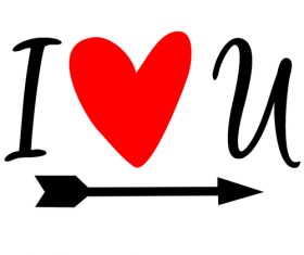 Valentine day simple greeting card vector