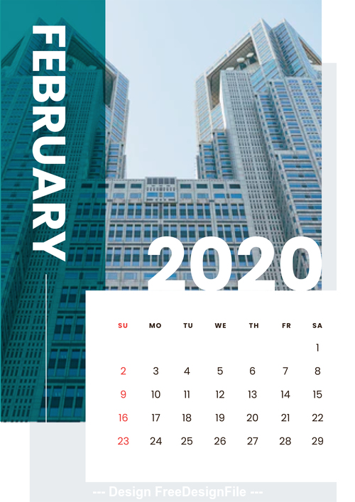 Various building covers 2020 calendar vector 02