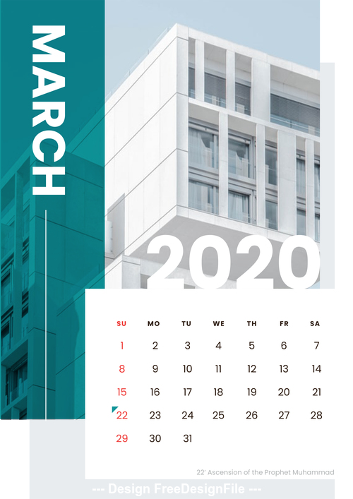 Various building covers 2020 calendar vector 03 free download