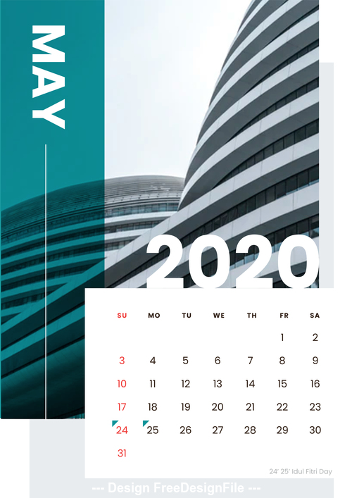 Various building covers 2020 calendar vector 05