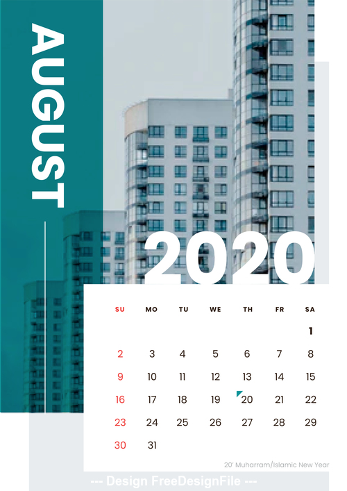 Various building covers 2020 calendar vector 08