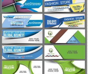 Various label banner collection vector