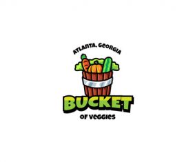 Veggies bucket mascot esport logo template vector