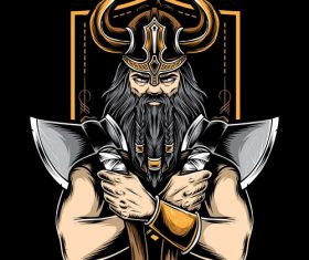 Viking Tattoo logo design vector
