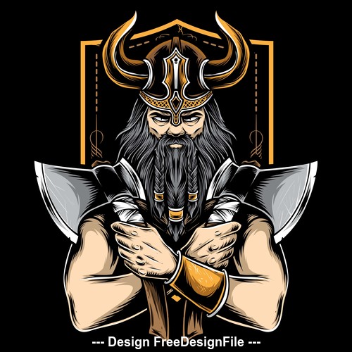 Viking Tattoo logo design vector