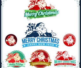 Vintage christmas labels vector