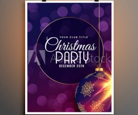 Virtual background Christmas party flyer template vector