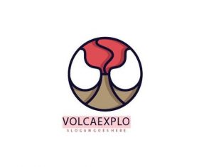 Volcano explosion logo vector
