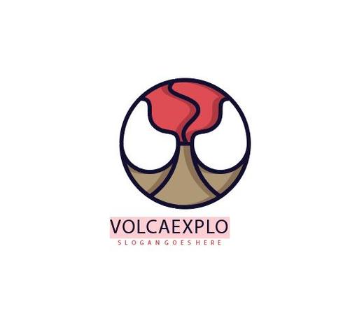 Volcano explosion logo vector
