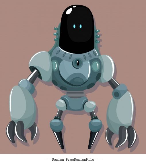 Warrior robot modern frightening appearance design vector