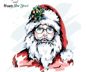 Watercolor santa claus vector