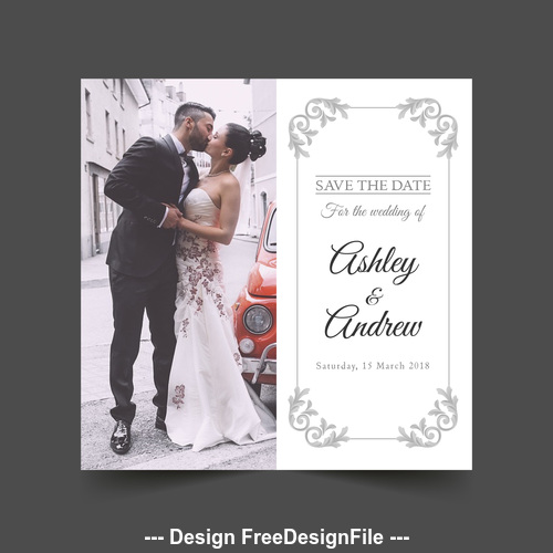 Wedding photo template vector