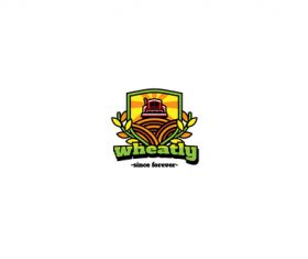 Wheat tractor mascot esport logo template vector