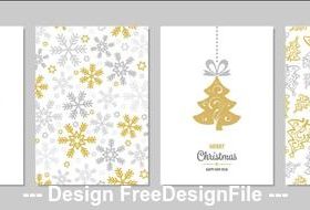 White background christmas greeting card collection vector