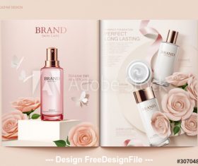 Whitening skin care magazine vector template