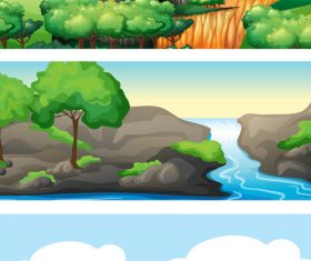 Wild nature landscape vector