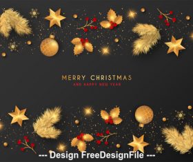 Winter element christmas banner vector