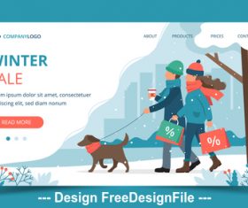 Winter sale cartoon vector illustration