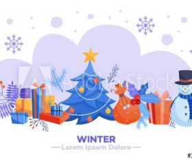 Winter style cartoon illustration vector