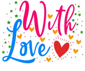 With love Valentine day card vector