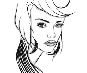 Woman sketch vector
