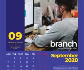 Working man cover calendar 2020 vector