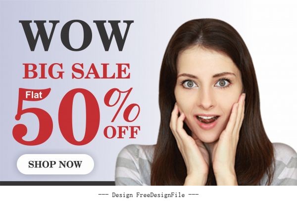 Wow big sale post cover vector