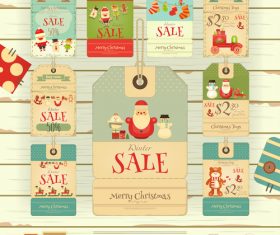Xmas sale tags white vector